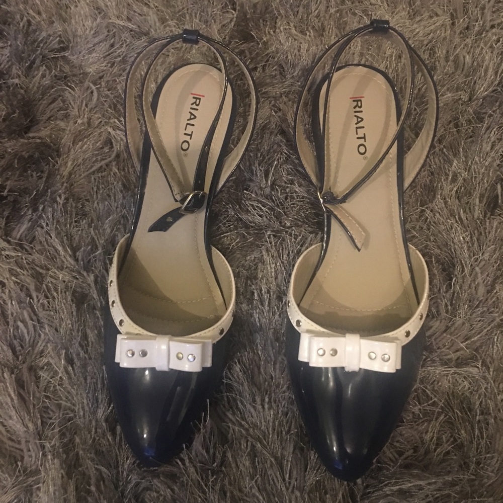 Rialto blue and white patent dress shoes